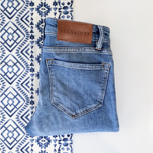 All Saints Mast Skinny Jean's With Frayed Hem 25 - Picture 9 of 9